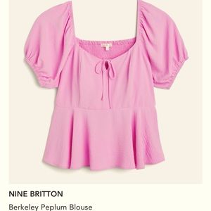 Pink peplum blouse top NWT 1X